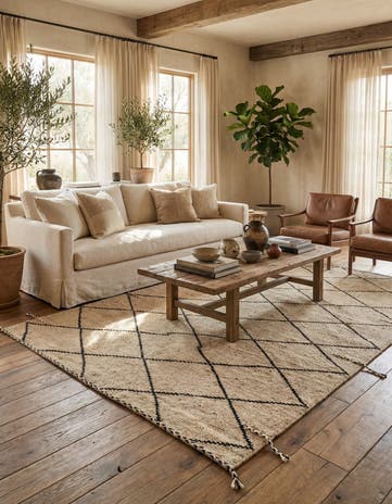 6' 2 x 9' 1 Hand Knotted Moroccan Wool Rug