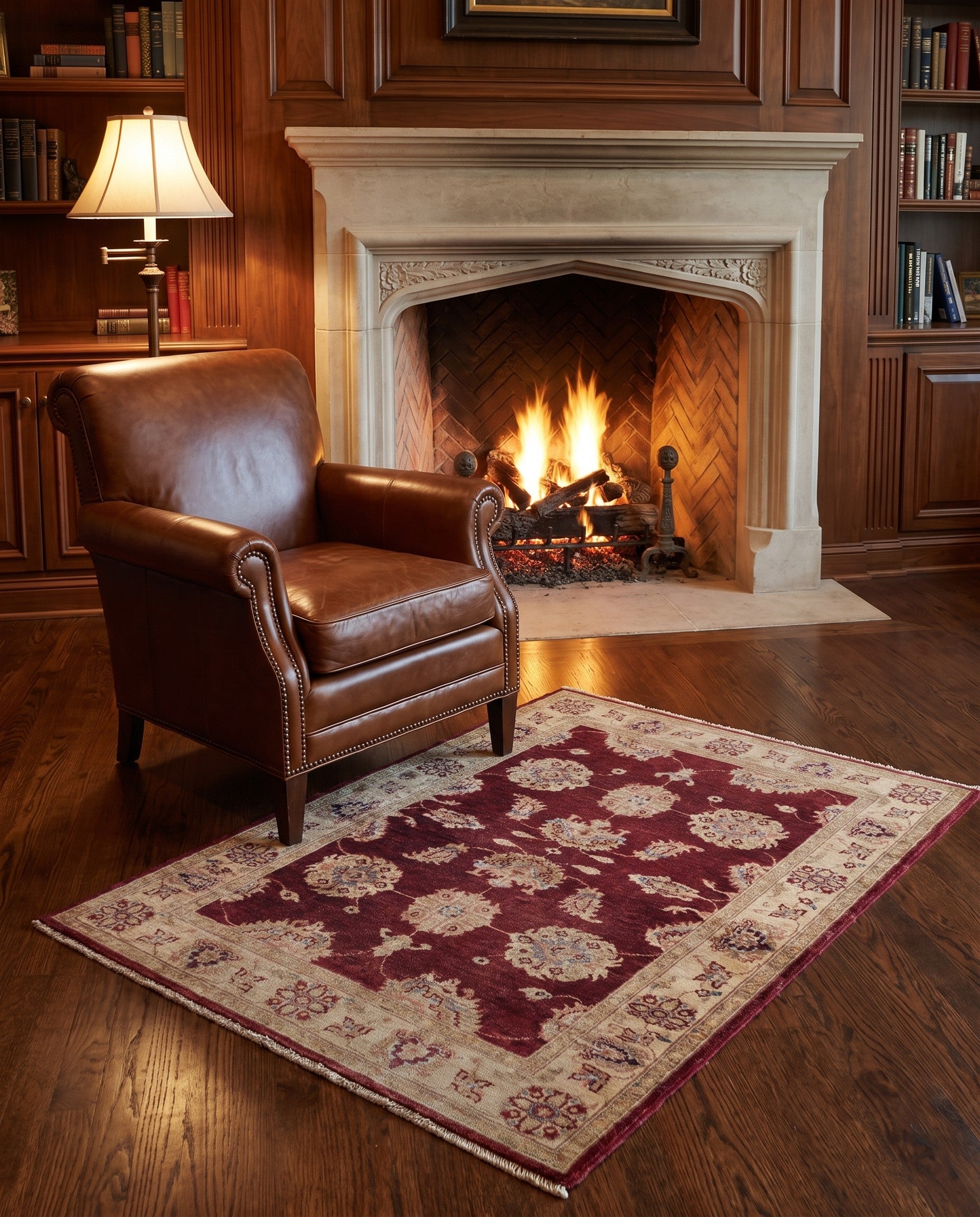 3' 4 x 4' 5 Hand Knotted Ziegler Rug