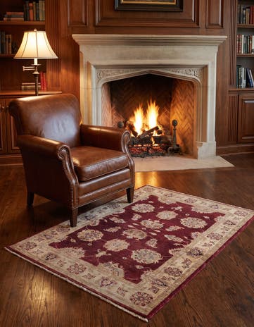 3' 4 x 4' 5 Hand Knotted Ziegler Rug