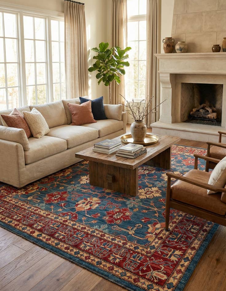 Detail image of  9' x 12' 1  Hand Knotted Kazak Wool Rug