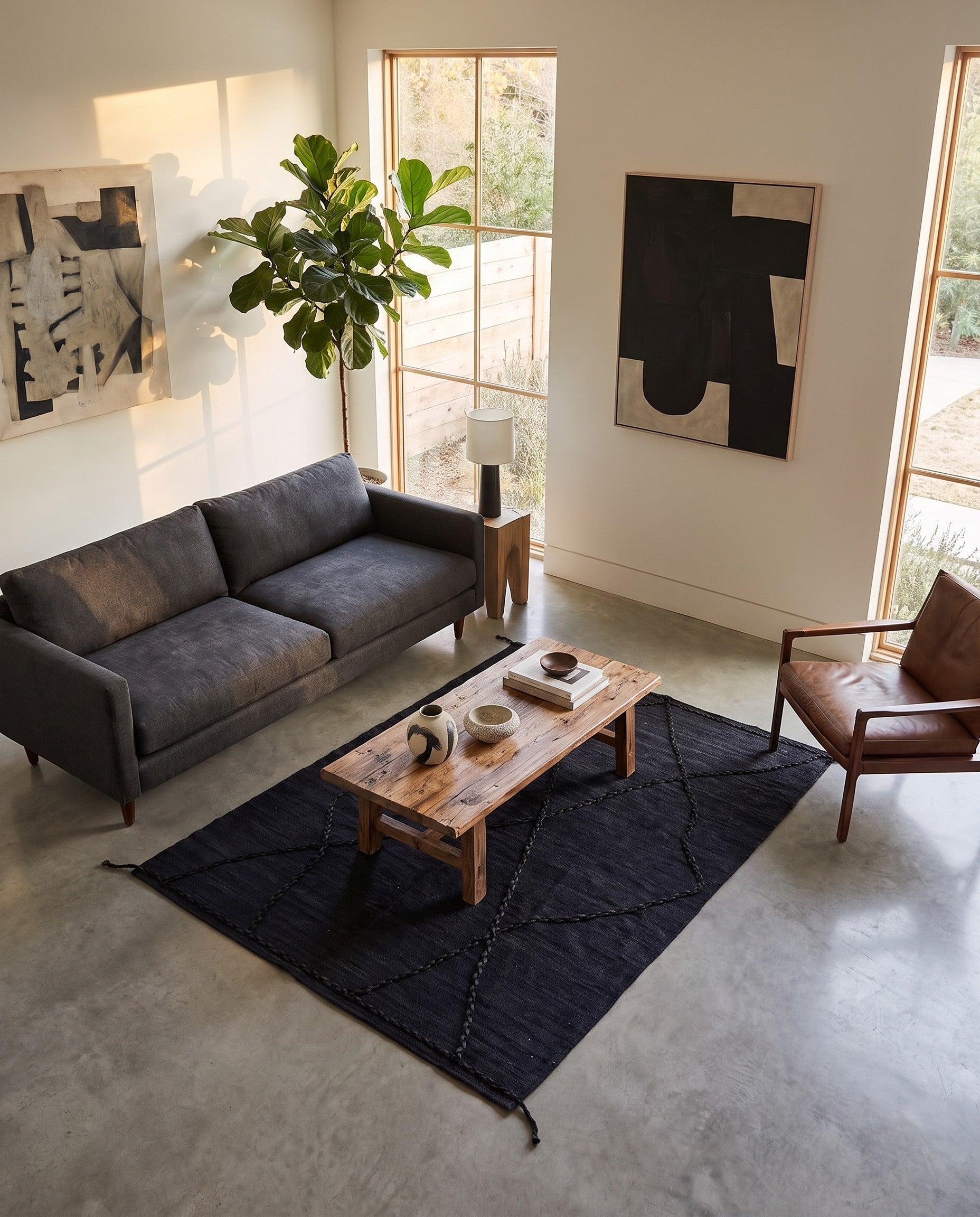 4' 4 x 5' 11 Hand Woven Kilim Modern Wool Rug