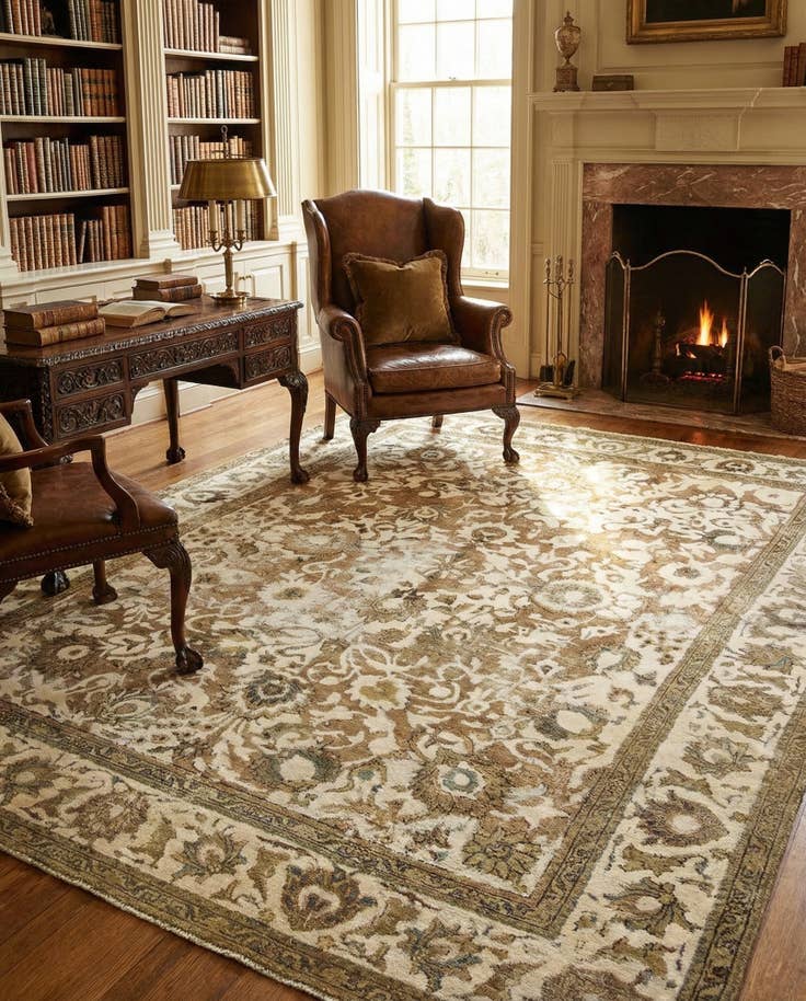 Detail image of 9' 7 x 12' 3 Hand Knotted Vintage Royal Persian Wool Rug