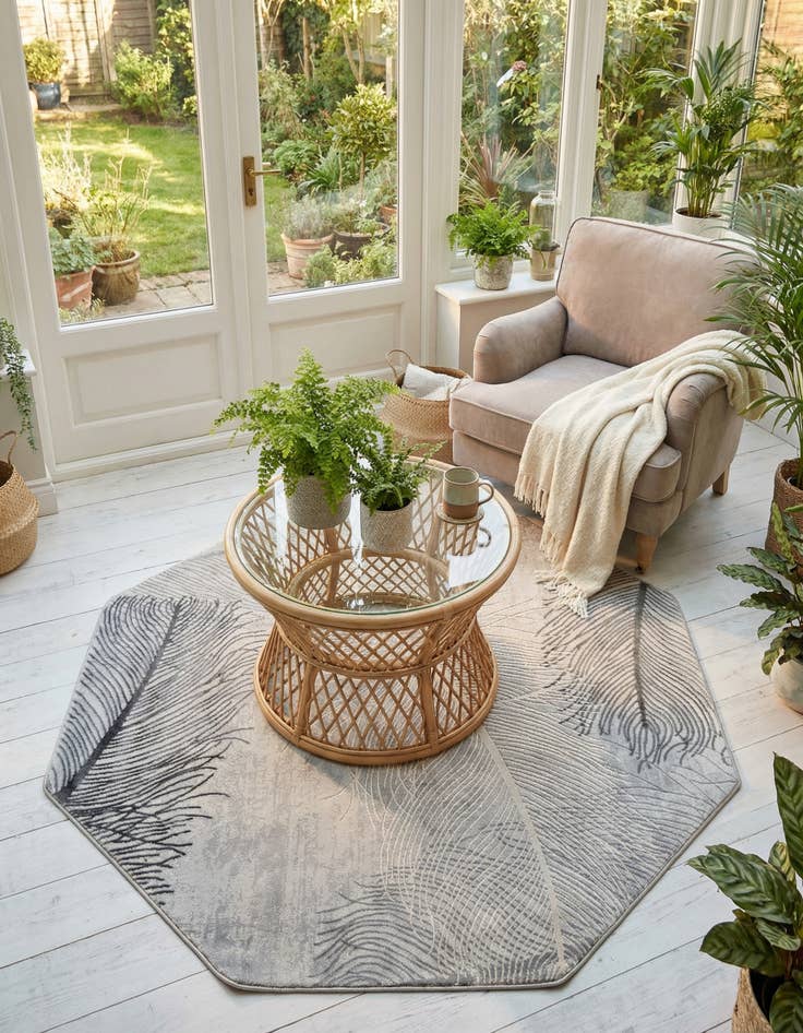 Detail image of 5' 3 x 5' 3 Finsbury Octagon Rug