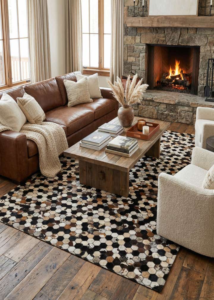 5' 1 x 8' 1 Cowhide - Patchwork Rug