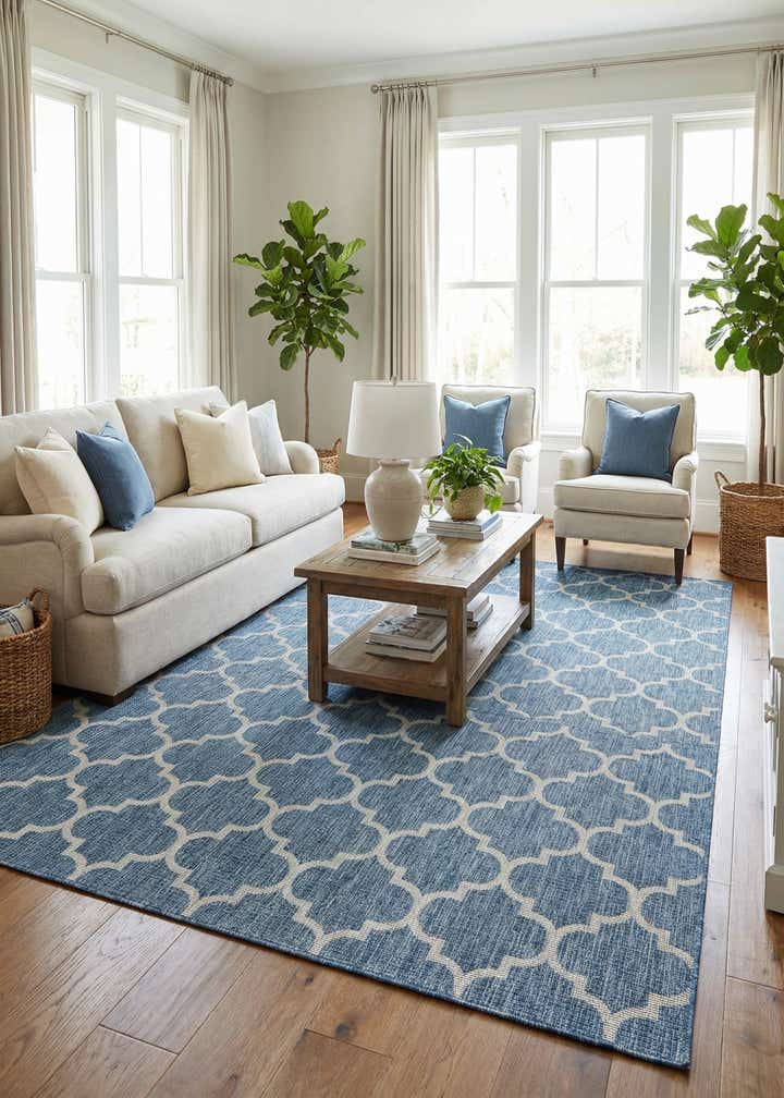 10' x 13' Easy-Clean Trellis Indoor / Outdoor Rug