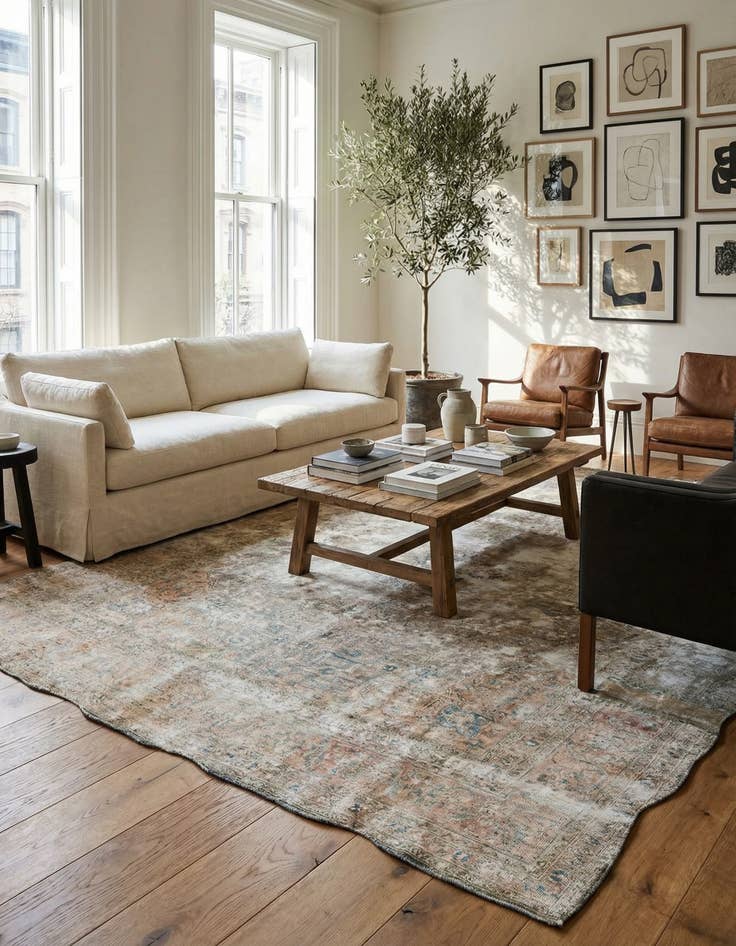 Detail image of 9' 8 x 12' 10  Hand Knotted Ultra Vintage Persian Wool Rug