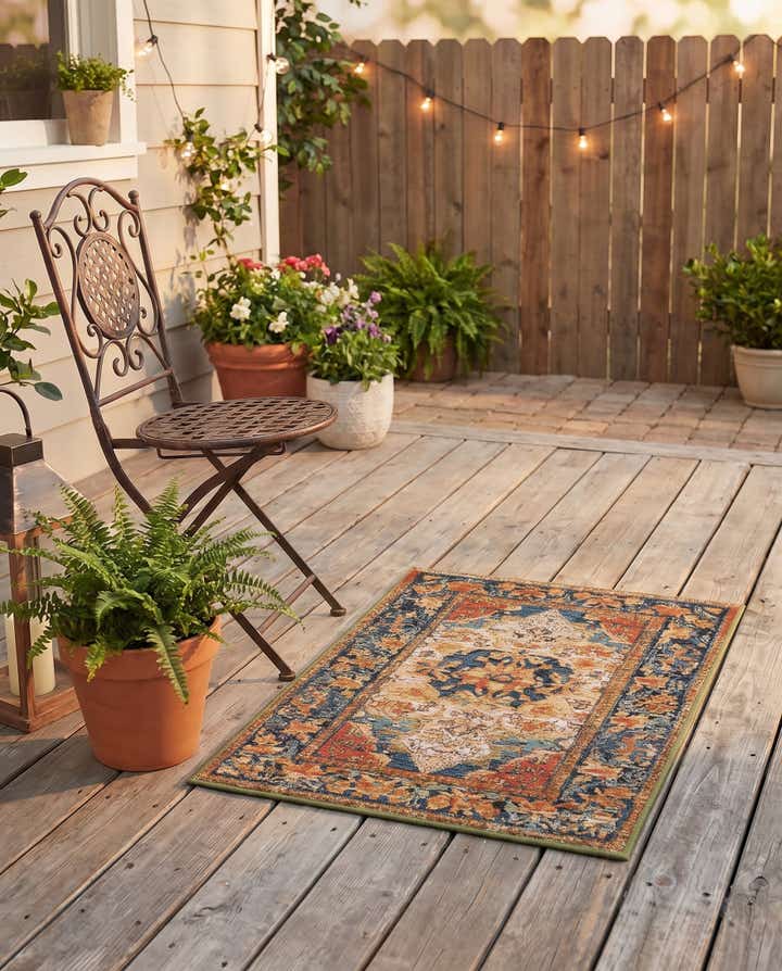 2' x 3' Easy-Clean Traditional Indoor / Outdoor Rug