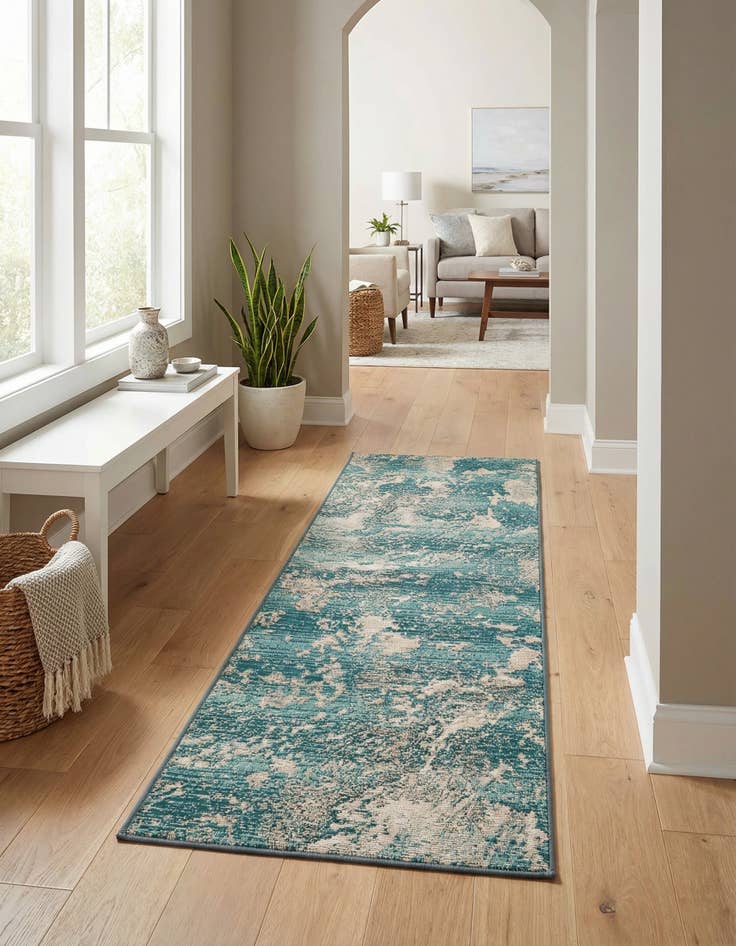 Detail image of  2' x 5'  Washable Modern Indoor / Outdoor Runner Rug