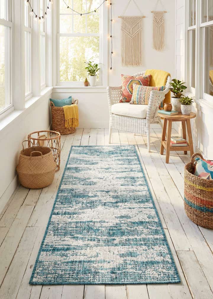 2' x 6' Easy-Clean Modern Indoor / Outdoor Runner Rug