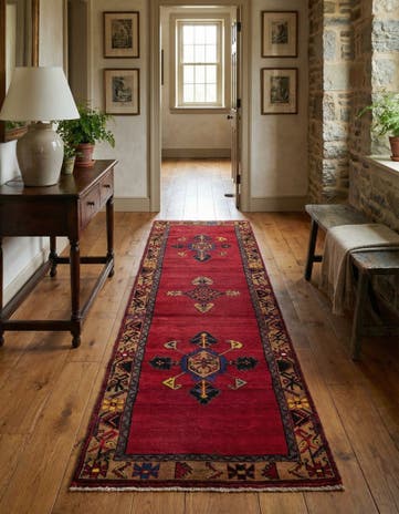 3' 7 x 12' Hand Knotted Anatolian Oriental Wool Runner Rug