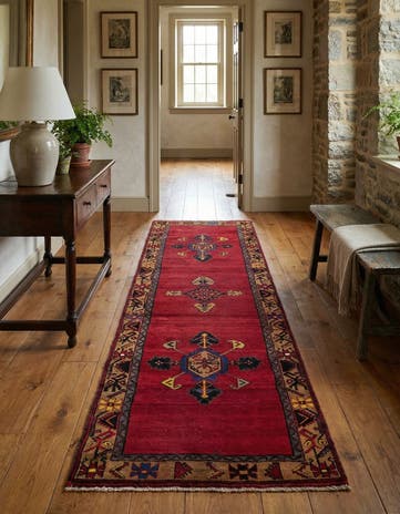 3' 7 x 12' Hand Knotted Anatolian Oriental Wool Runner Rug