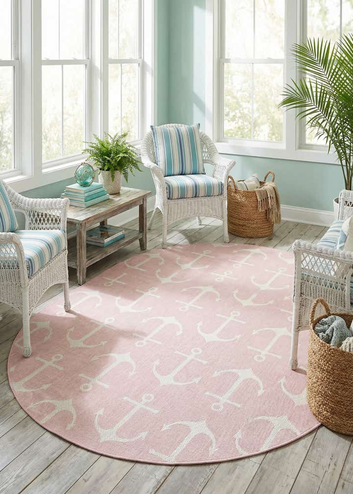 7' 10 x 10' Easy-Clean Coastal Indoor / Outdoor Oval Rug
