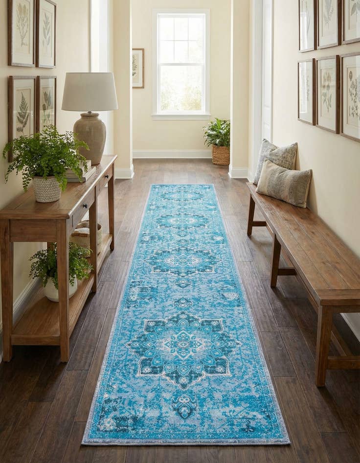 Detail image of 2' x 13'  Washable Renaissance Runner Rug