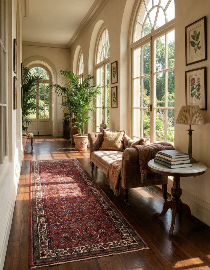 Detail image of 4' 1 x 10' Hamedan Wool Runner Rug