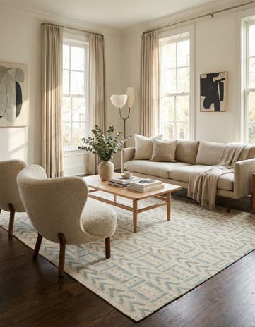 7' x 9' 7 Hand Woven Kilim Modern Wool Rug