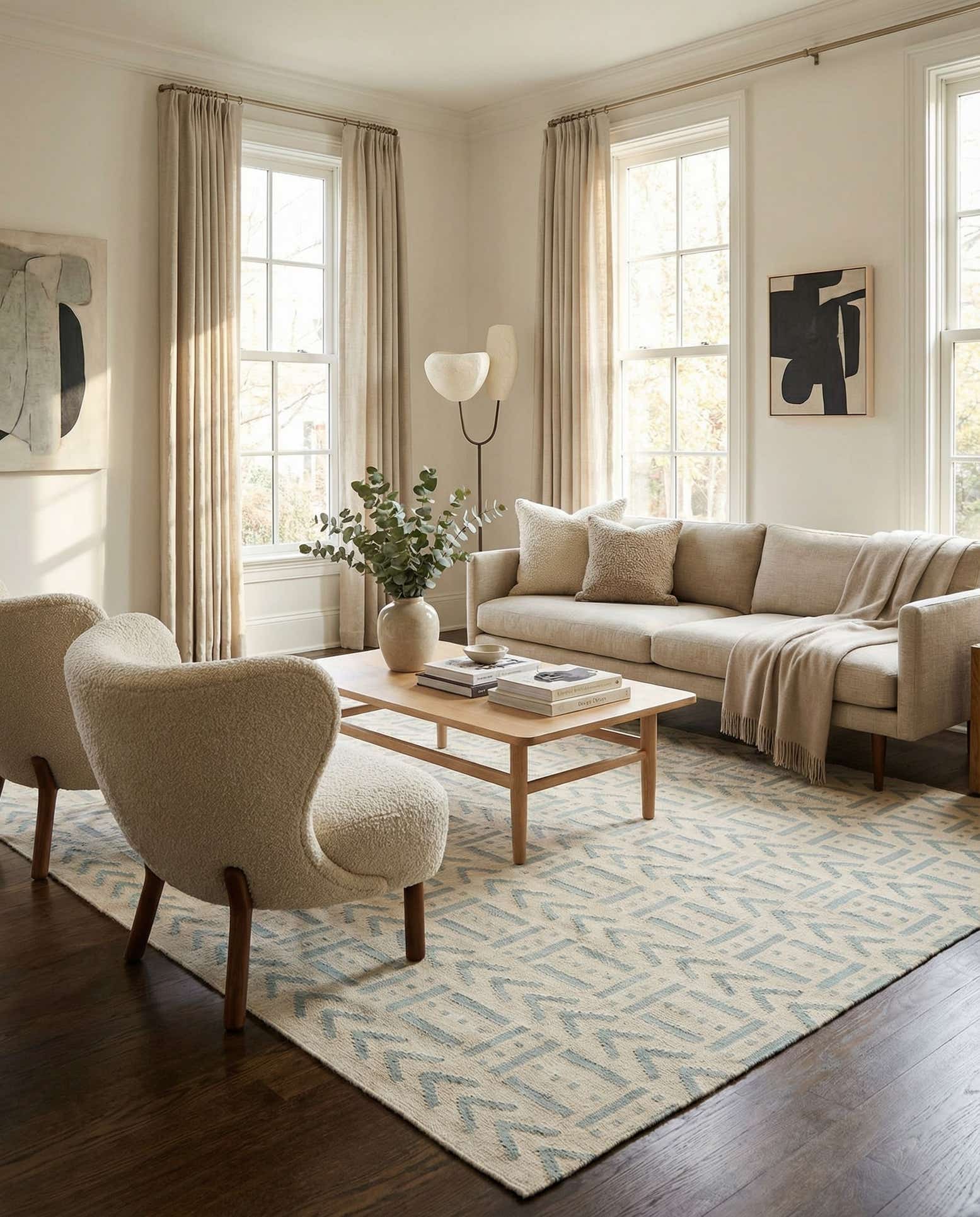 7' x 9' 7 Hand Woven Kilim Modern Wool Rug