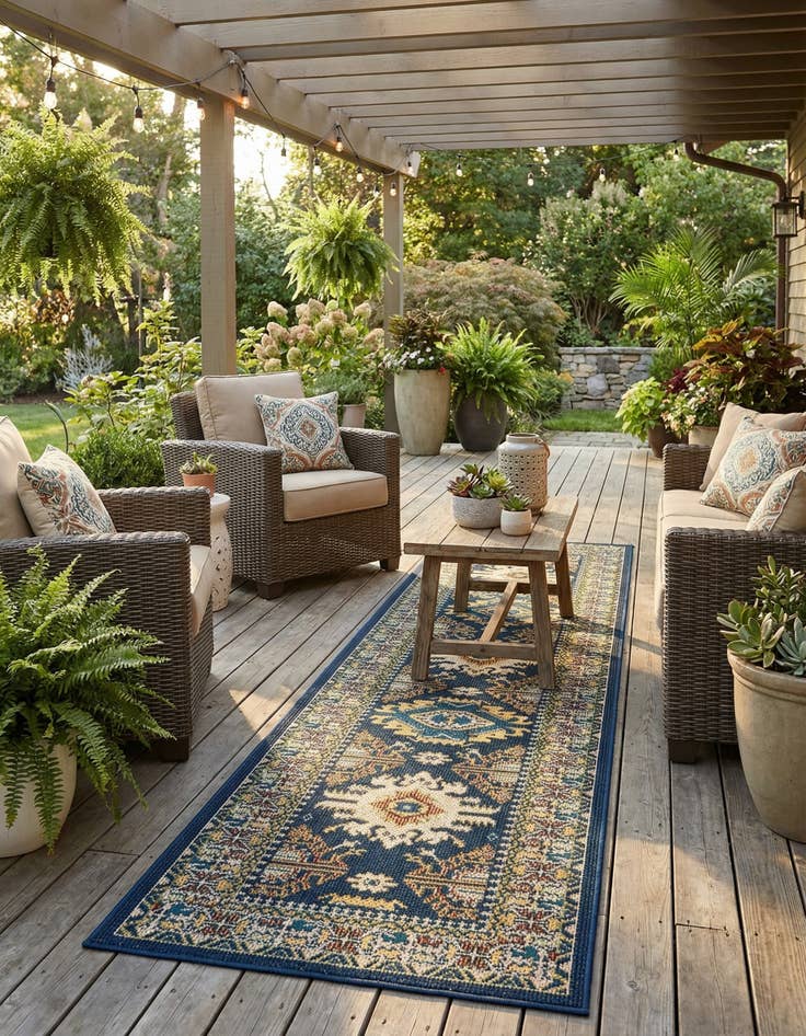 Detail image of 2' 7 x 10'  Washable Baja Indoor / Outdoor Runner Rug