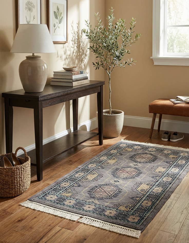 Detail image of  2' 7 x 4' 5  Hand Knotted Bokhara Rug