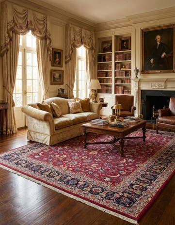 10' x 12' 8 Hand Knotted Mashad Persian Wool Rug