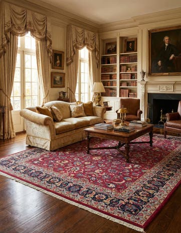 10' x 12' 8 Hand Knotted Mashad Persian Wool Rug