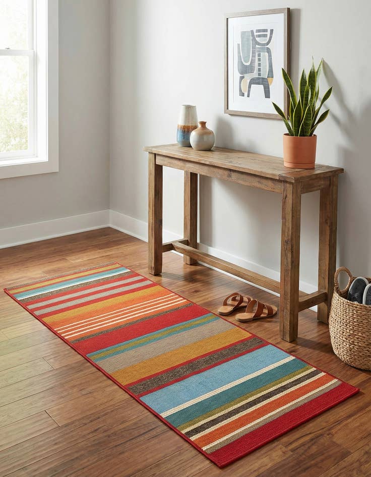 Detail image of 2' x 5'  Washable Modern Indoor / Outdoor Runner Rug