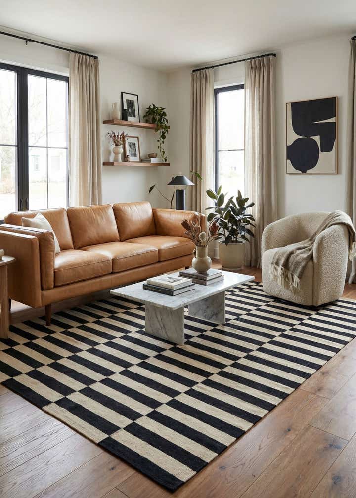 5' 5 x 7' 10 Hand Woven Kilim Modern Wool Rug