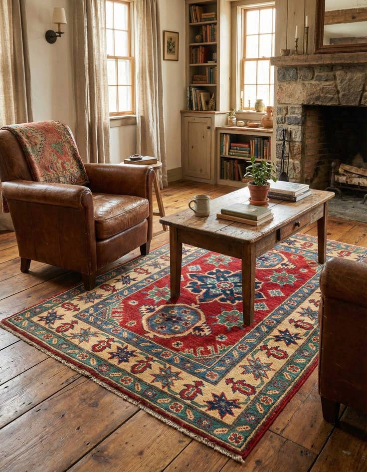 Detail image of 2' 9 x 4' 3  Hand Knotted Kazak Rug