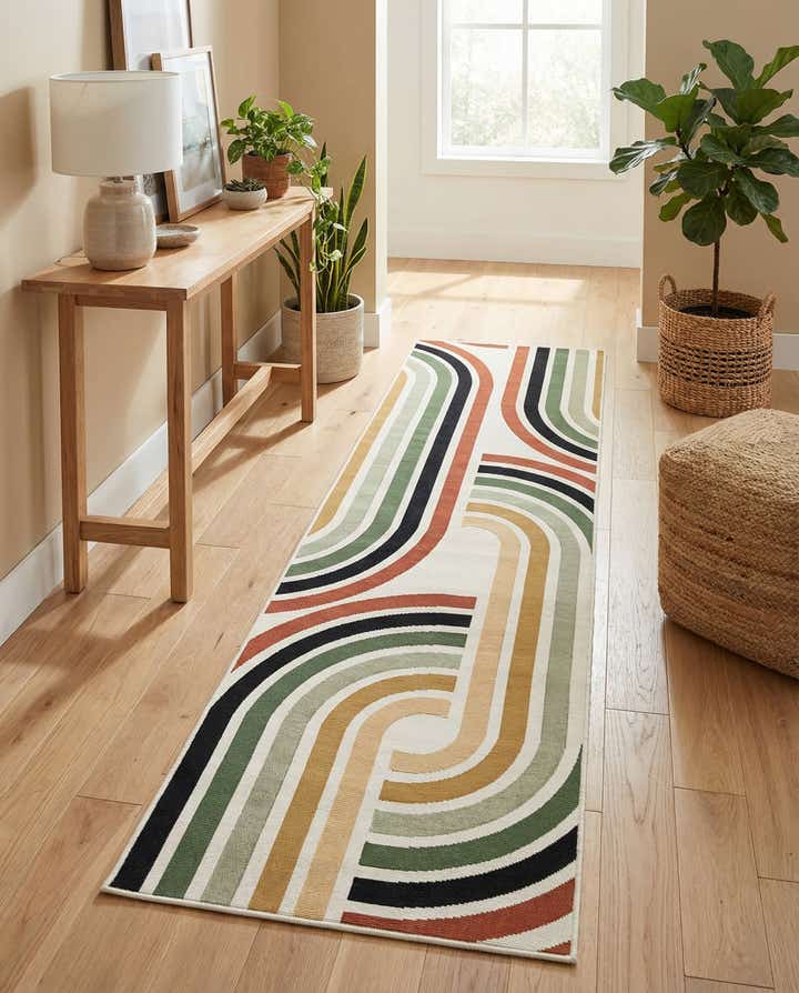 2' 7 x 10' Easy-Clean Modern Indoor / Outdoor Runner Rug