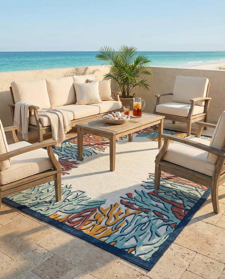 Detail image of 9' x 12' Easy-Clean Belize Indoor / Outdoor Rug