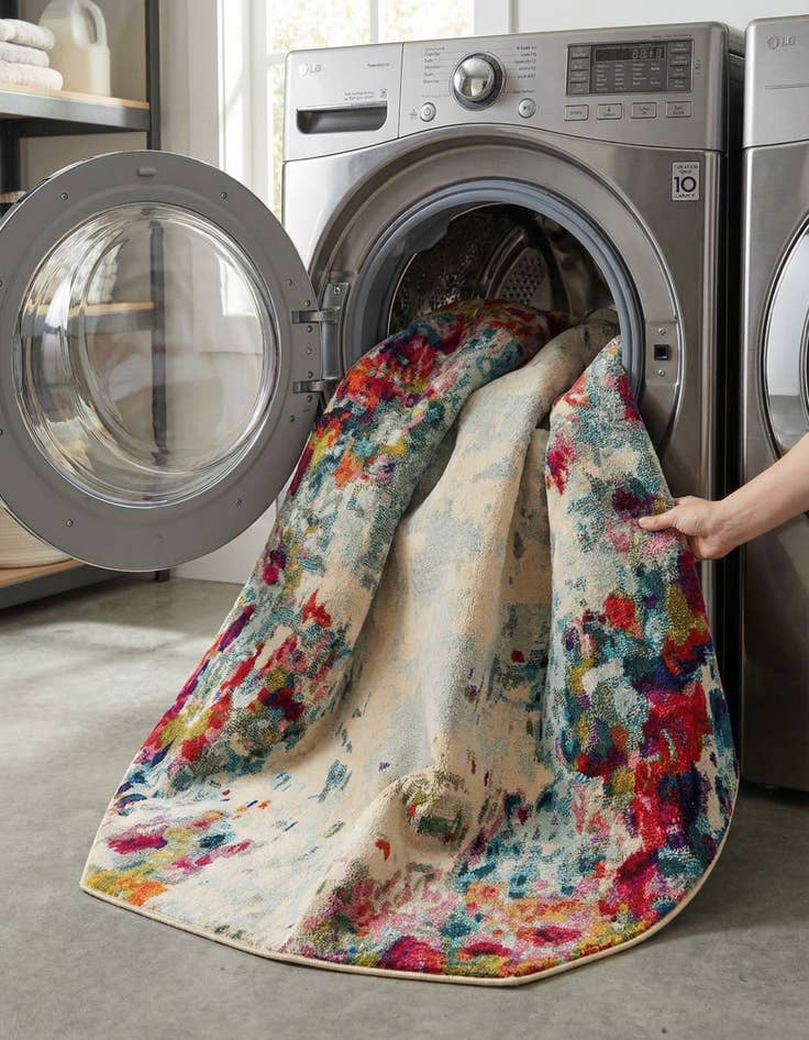 Detail image of 8' x 8'  Washable Spectrum Octagon Rug