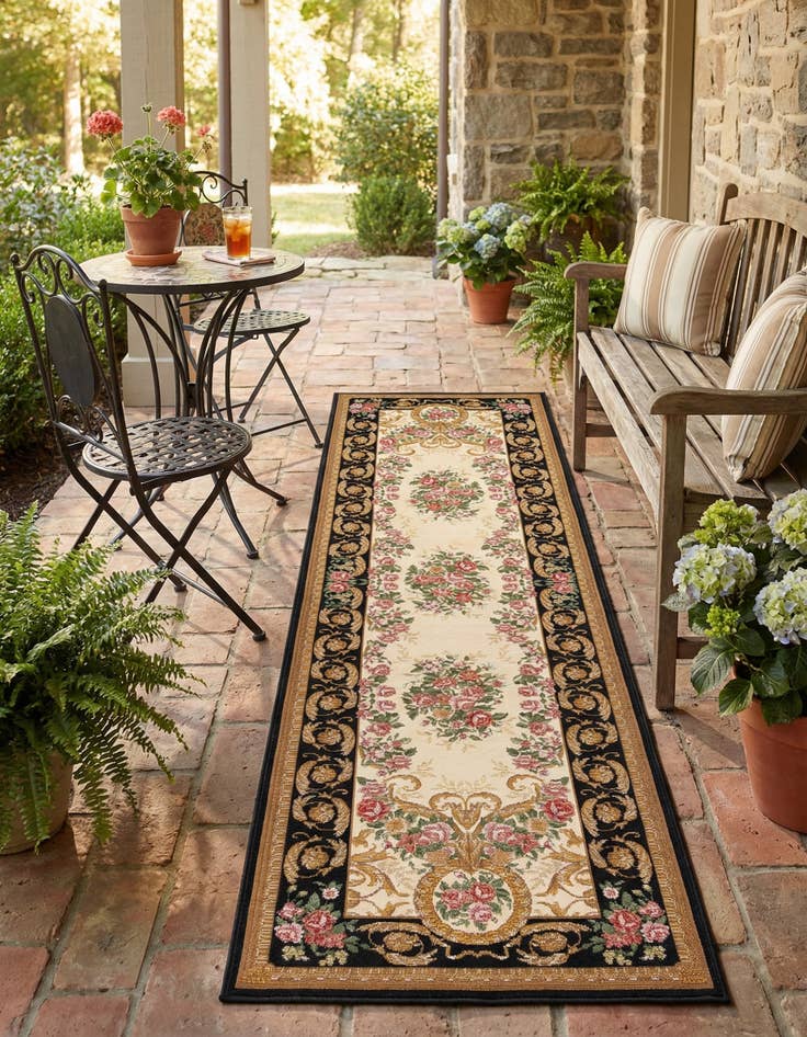Detail image of 2' 7 x 10' Easy-Clean Traditional Indoor / Outdoor Runner Rug