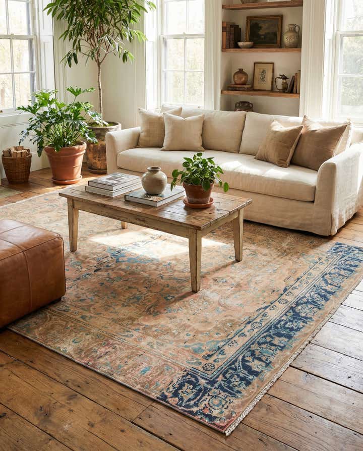 4' 2 x 6' 5 Hand Knotted Ultra Vintage Persian Wool Rug
