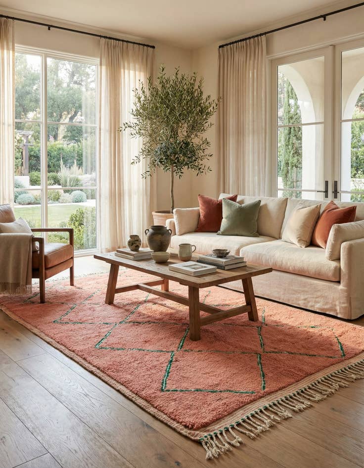 Detail image of 5' 4 x 8' 4  Hand Knotted Moroccan Wool Rug