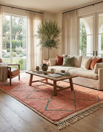 5' 4 x 8' 4 Hand Knotted Moroccan Wool Rug