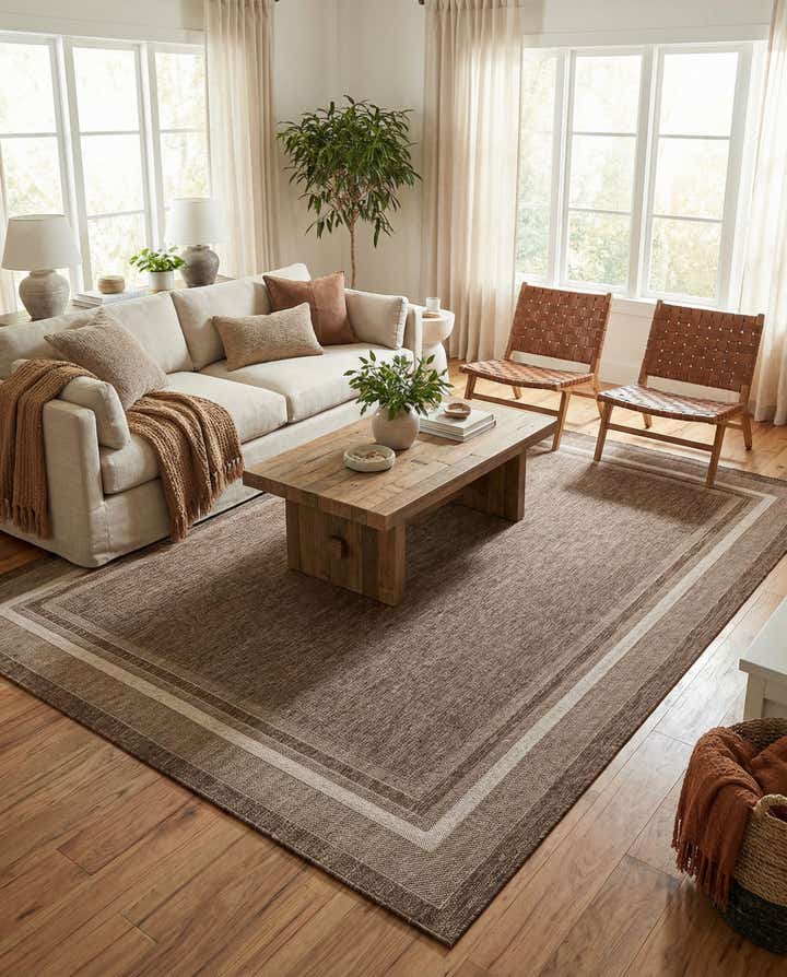 7' 10 x 11' Easy-Clean Border Indoor / Outdoor Rug