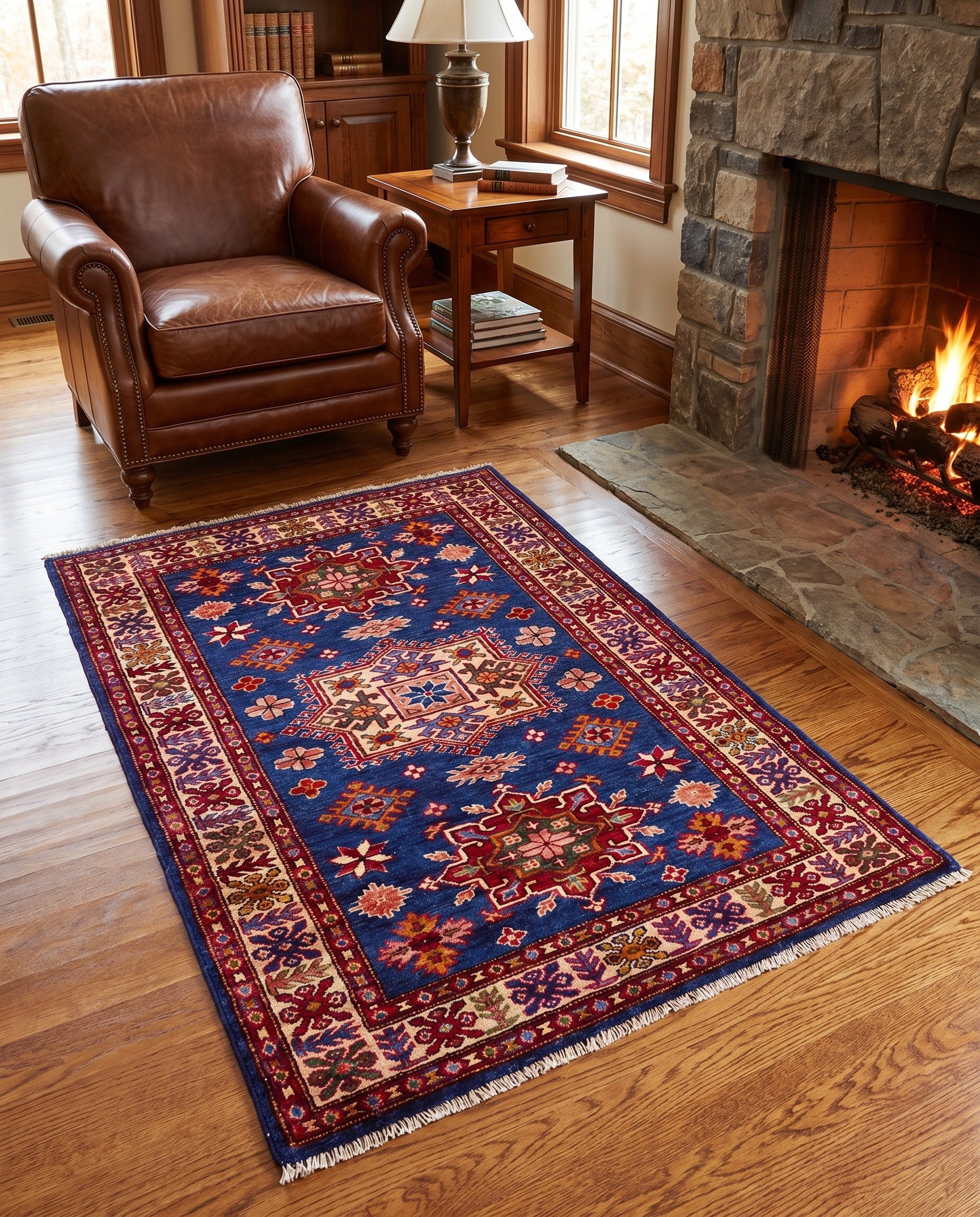 3' 1 x 4' 8 Hand Knotted Kazak Rug