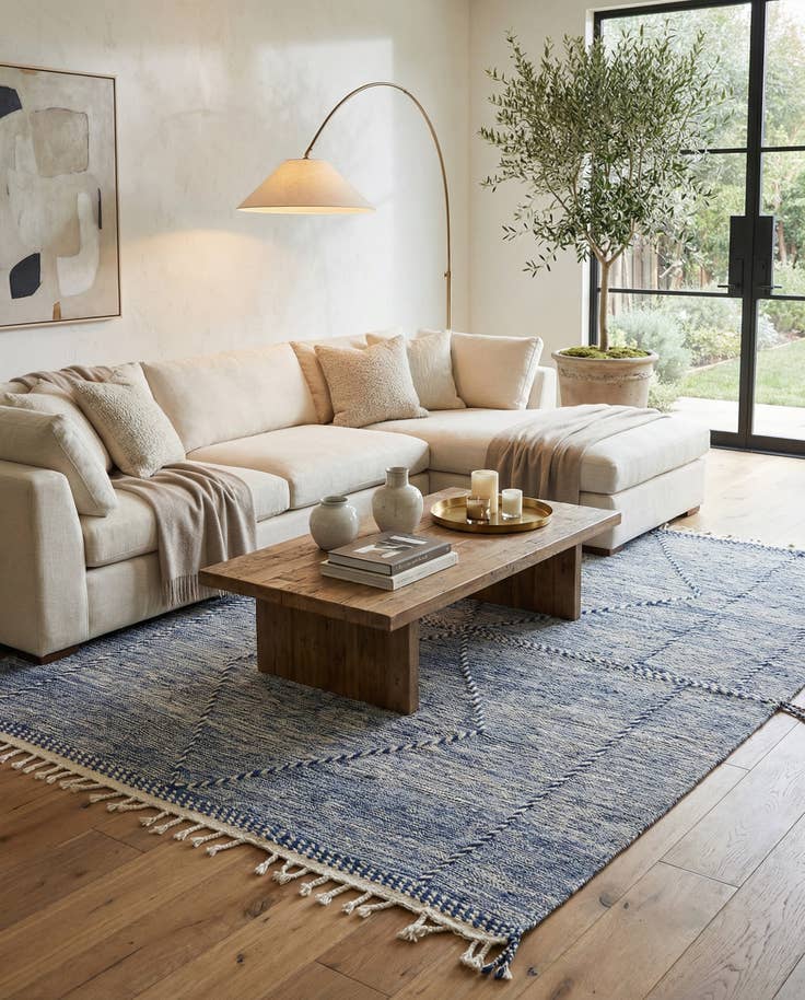 Detail image of 6' 7 x 9' 7 Hand Knotted Moroccan Wool Rug