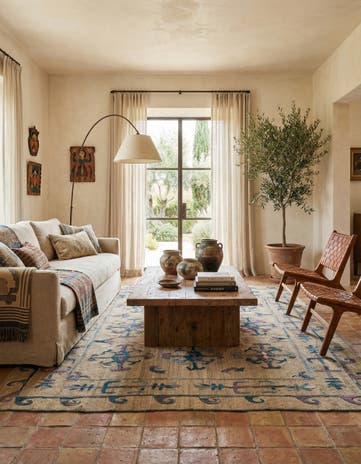 5' 8 x 7' Hand Woven Kilim Suzani Wool Rug