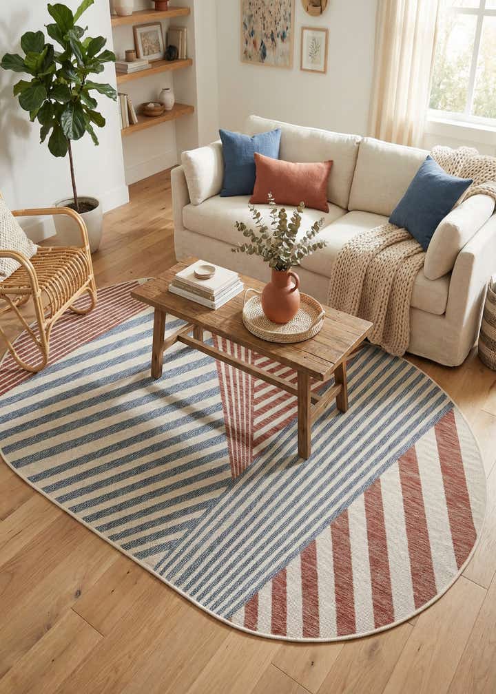 5' 3 x 8' Easy-Clean Jill Zarin Indoor / Outdoor Oval Rug