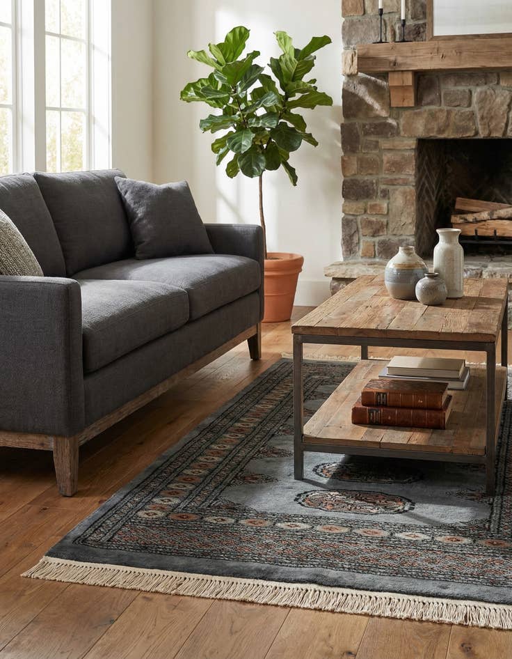 Detail image of  2' 8 x 4' 5  Hand Knotted Torkaman Persian Wool Rug