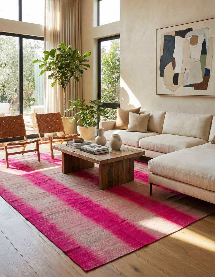 Detail image of  7' 10 x 10' 9  Hand Woven Kilim Modern Wool Rug