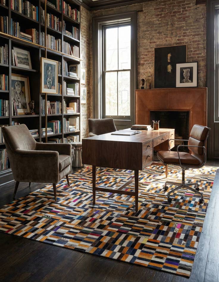 Detail image of  5' 1 x 8' 1 Cowhide - Patchwork Rug