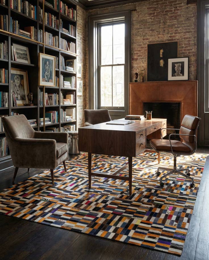 Detail image of 5' 1 x 8' 1 Cowhide - Patchwork Rug