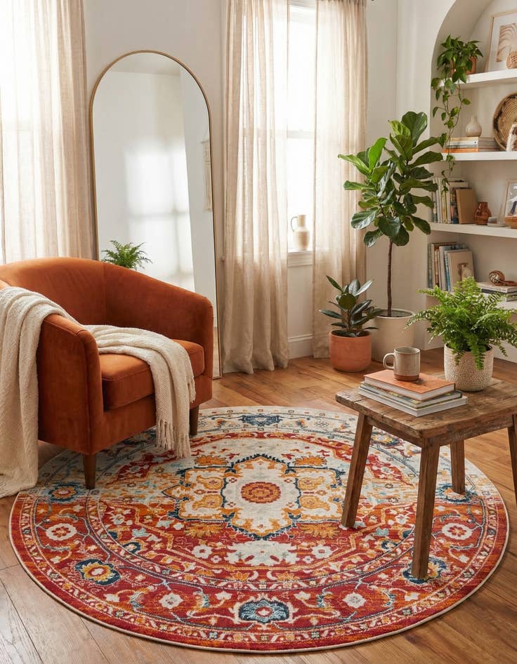 Detail image of  7' 10 x 7' 10 Madeline Vintage Round Rug