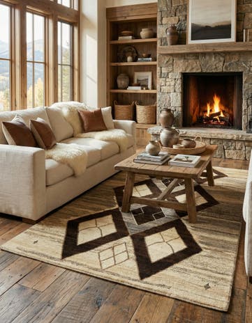 3' 10 x 6' 8 Gabbeh Wool Rug