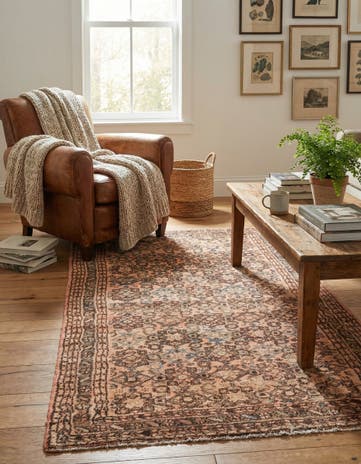 3' 5 x 6' 2 Hand Knotted Ultra Vintage Persian Wool Rug