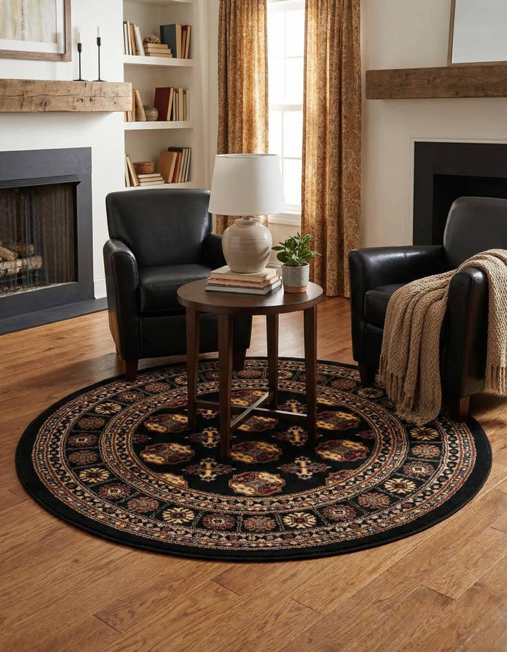 Detail image of 3' x 3' Bokhara Round Rug