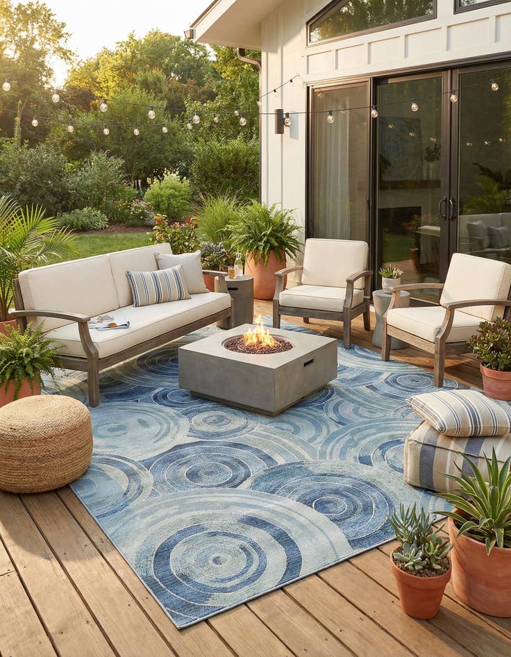 Detail image of 8' x 11' 4  Washable Modern Indoor / Outdoor Rug