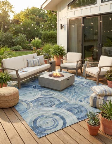 8' x 11' 4 Easy-Clean Modern Indoor / Outdoor Rug