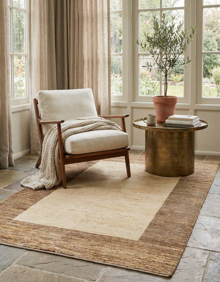 Detail image of  5' 7 x 7' 10  Hand Knotted Modern Ziegler Rug